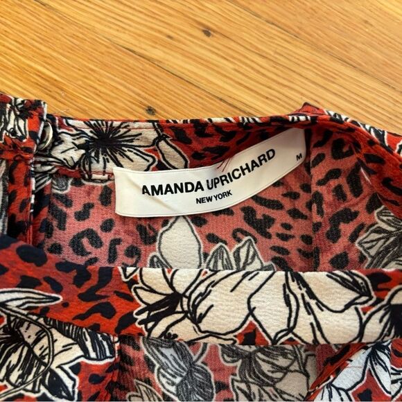 Amanda Uprichard red/white/black cheetah leopard print  floral dress - Picture 8 of 8